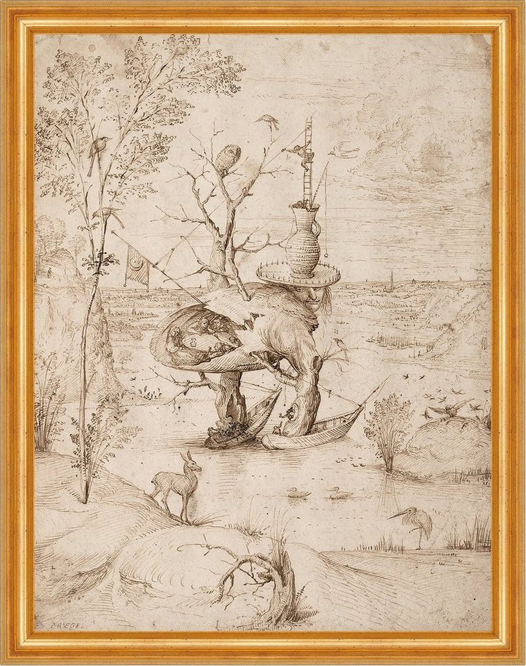 BillerAntik Kunstdruck The Tree-Man Hieronymus Bosch Baum Gestalt Reh Boote Leiter B A3 02289, (1 St) von BillerAntik