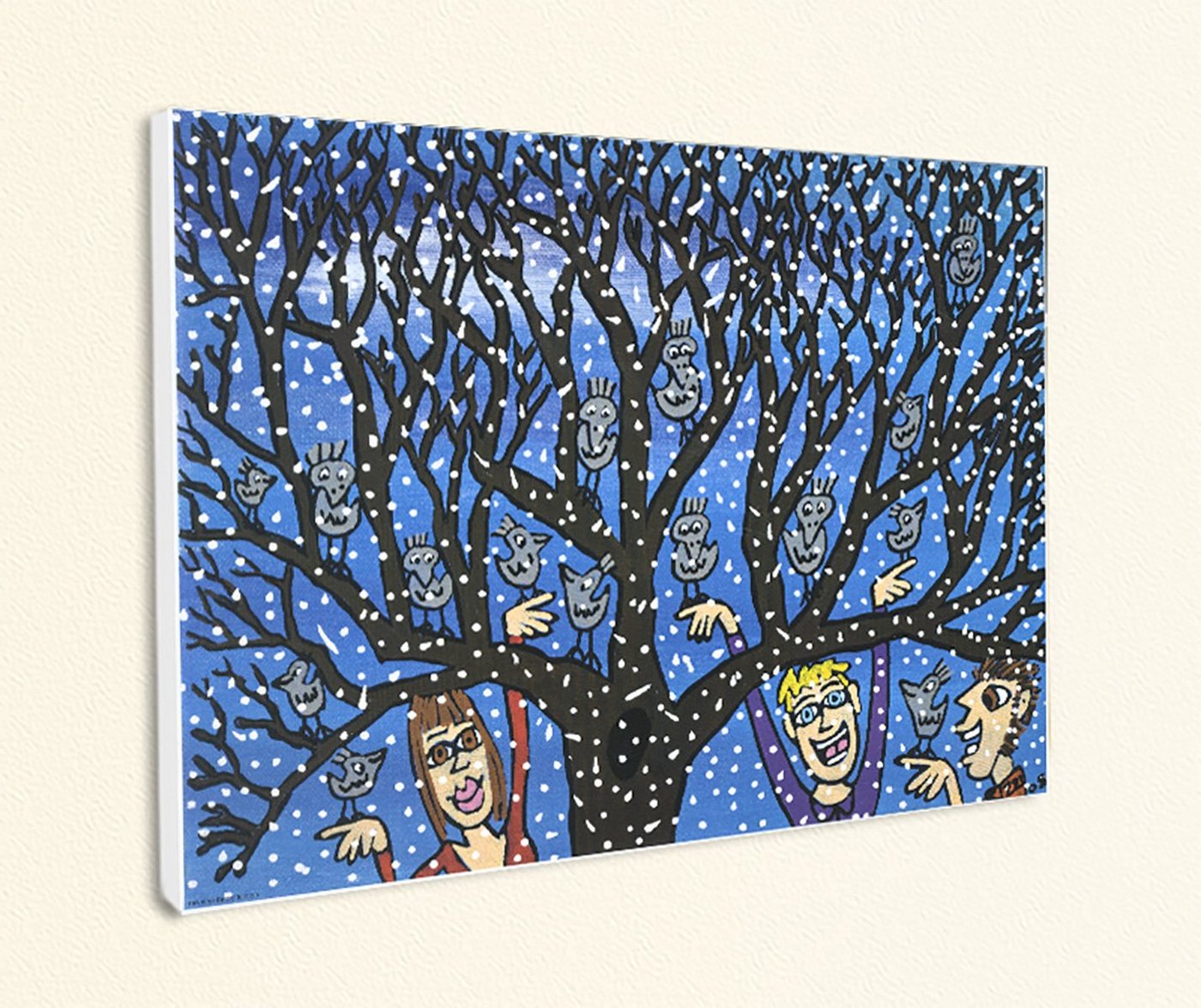 Kunstdruck The Tree of us Winter Blau Vögel Baum Schnee Plakat Rizzi Platte 87, (1 St) von OTTO