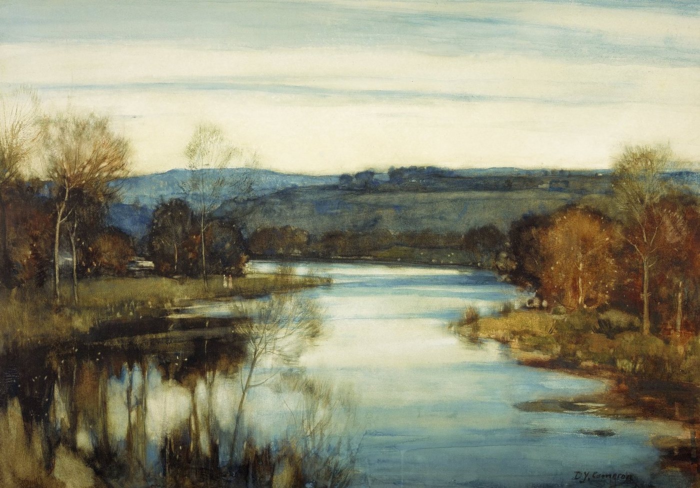 BillerAntik Kunstdruck The Waning Light David Young Cameron Fluss Bäume Spiegelung Natur B A3, (1 St) von BillerAntik