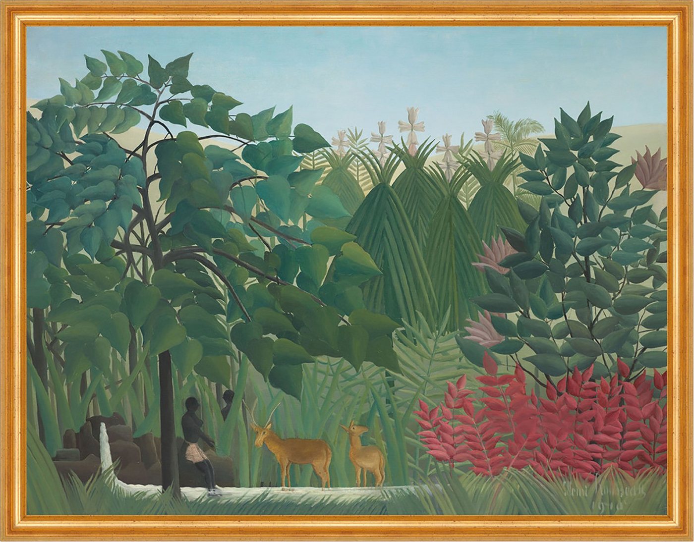 Kunstdruck The Waterfall Henri Rousseau Wasserfall Tiere Dschungel Bäume B A1 022, (1 St) von OTTO