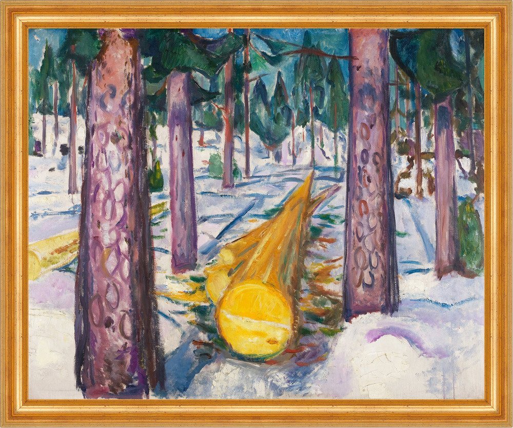 Kunstdruck The Yellow Log Edvard Munch Baumstamm Wald Bäume Schnee Winter B A3 01, (1 St) von OTTO