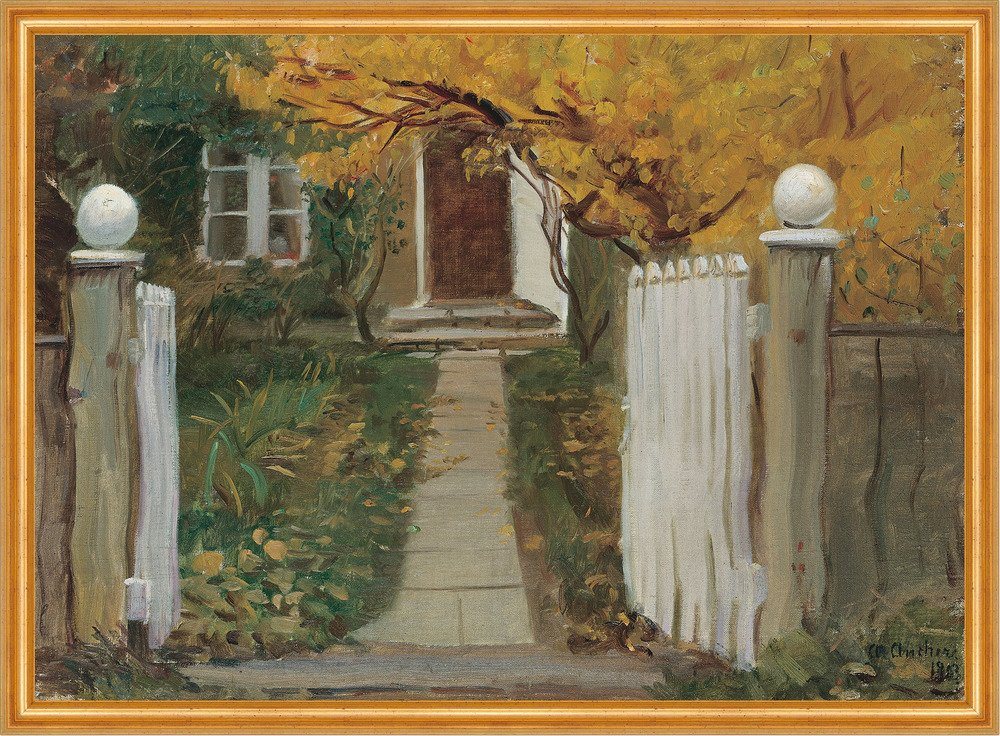 Kunstdruck The entrance to our garden Anna Ancher Zaun Pforte Weg Haus B A2 00522, (1 St) von OTTO