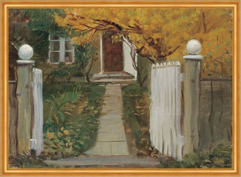BillerAntik Kunstdruck The entrance to our garden Anna Ancher Zaun Pforte Weg Haus B A2 00522, (1 St) von BillerAntik