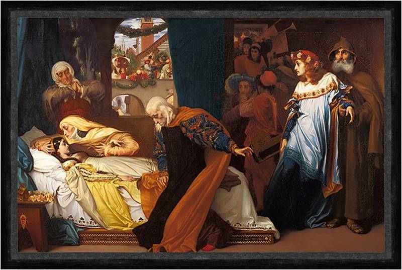 BillerAntik Kunstdruck The feigned death of Juliet Frederic Leighton Shakespeare Romeo Faks_, (1 St) von BillerAntik