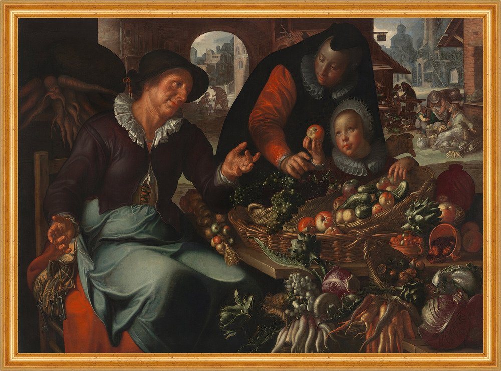BillerAntik Kunstdruck The fruit and vegetable seller Joachim Wtewael Handel Markt Obst B A2, (1 St) von BillerAntik