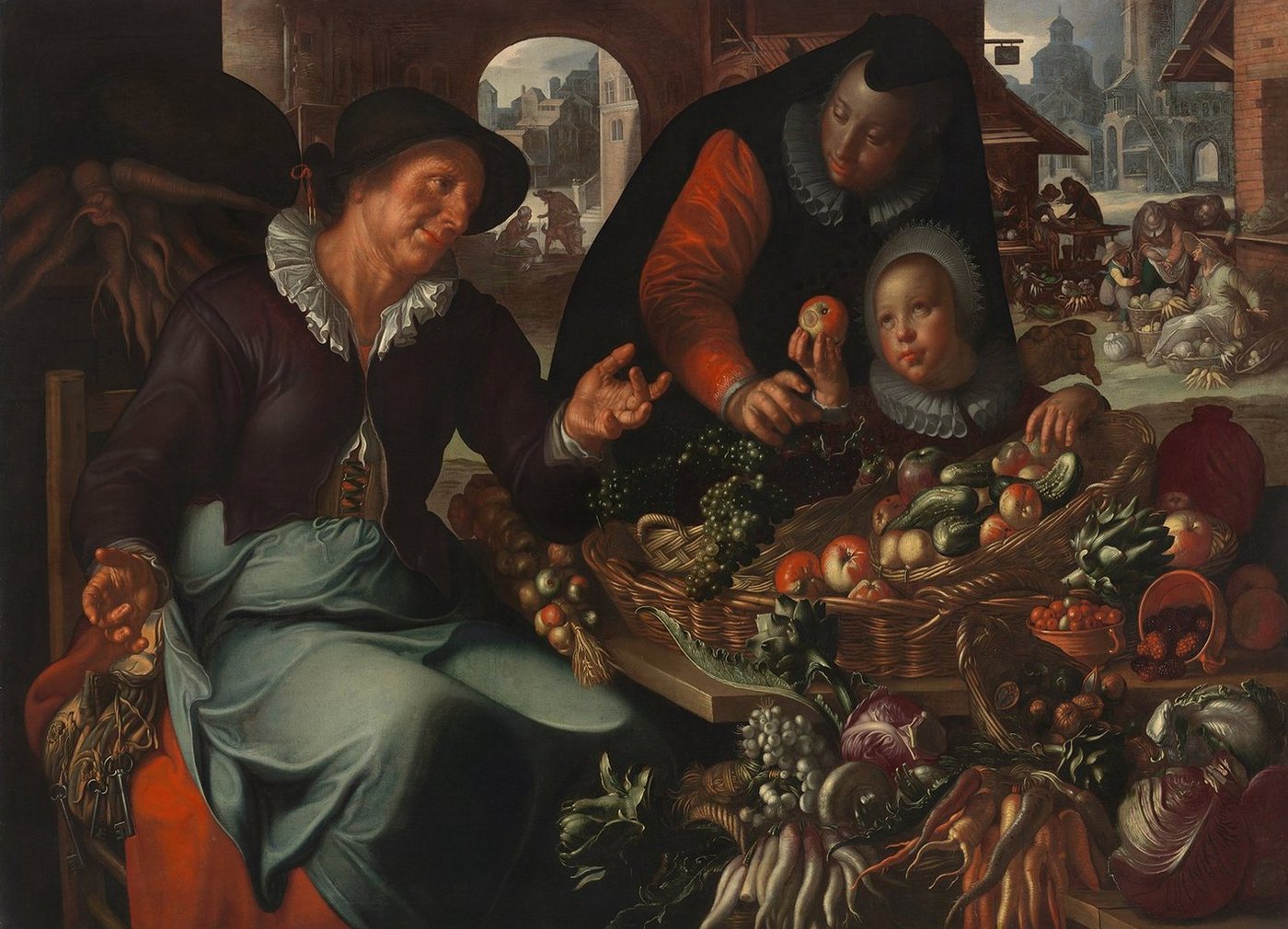 Kunstdruck The fruit and vegetable seller Joachim Wtewael Handel Markt Obst B A3, (1 St) von OTTO