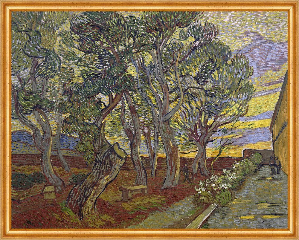 Kunstdruck The garden of Saint Pauls Hospital Vincent van Gogh Bäume Krankenhaus, (1 St) von OTTO