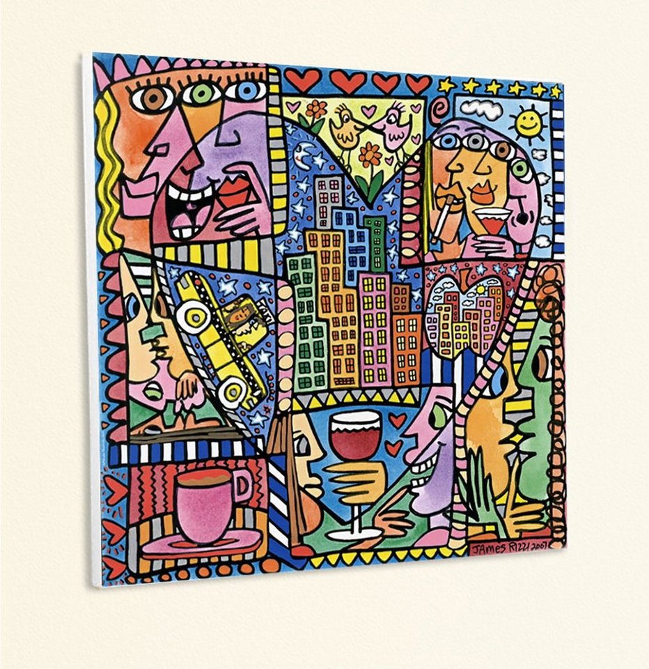 BillerAntik Kunstdruck The heart love of city life Glas Hochhäuser Poster Rizzi Platte 51, (1 St) von BillerAntik