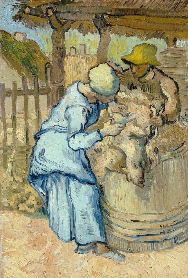 Kunstdruck The sheep-shearer, after Millet Vincent van Gogh Schafe Scheren Wolle, (1 St) von OTTO
