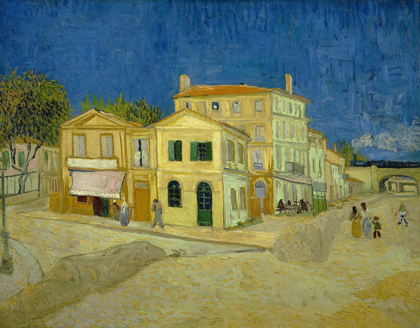 Kunstdruck The yellow house, The street Vincent van Gogh Häuser Stadt Fenster B A, (1 St) von OTTO