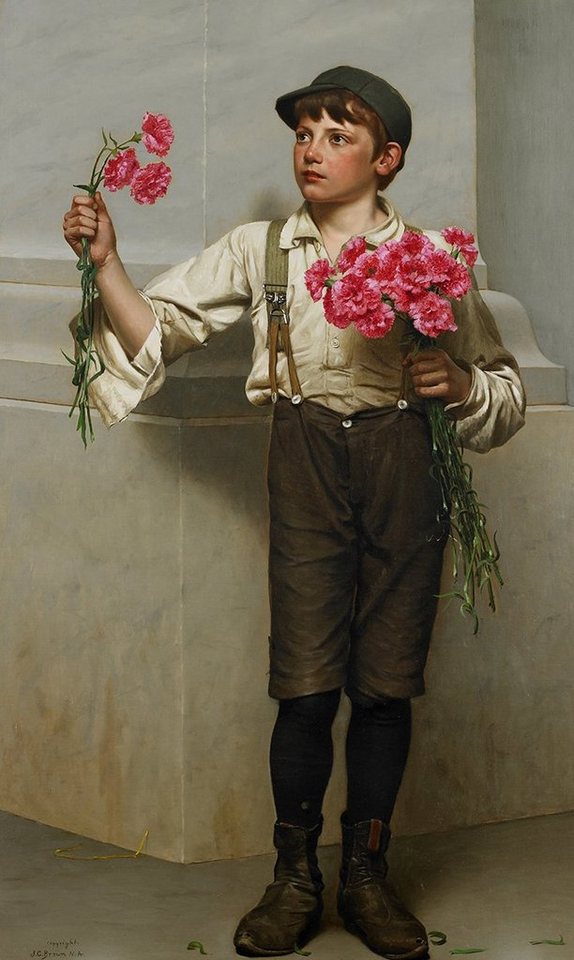 Kunstdruck Three For Five John George Brown Blumen Verkaufen Kinder Bub Junge B A, (1 St) von OTTO