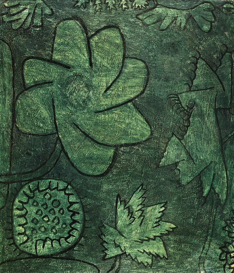 Kunstdruck Tief im Wald Paul Klee grün Pflanzen Exotisch Konturen H A3 0371, (1 St) von OTTO