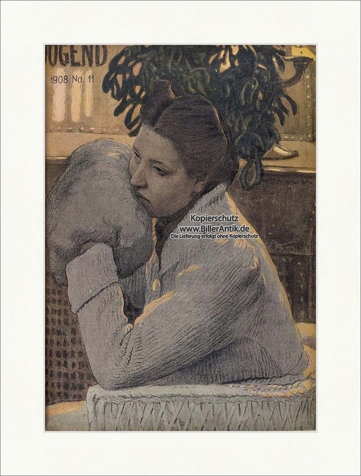 Kunstdruck Titelseite der Nummer 11 von 1908 Reinhold Max Eichler Frau Sessel Jug, (1 St) von OTTO