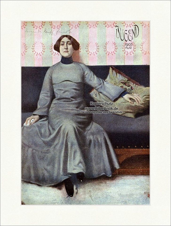 Kunstdruck Titelseite der Nummer 12 von 1903 Eugen Spiro Couch Sofa Frau Jugend 3, (1 St) von OTTO
