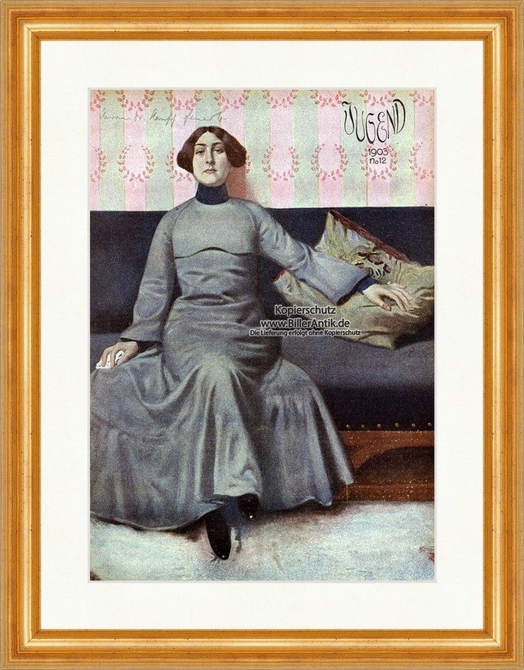 Kunstdruck Titelseite der Nummer 12 von 1903 Eugen Spiro Couch Sofa Jugend 3375 G, (1 St) von OTTO