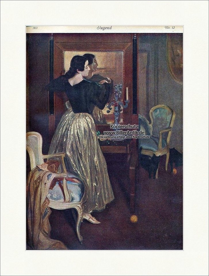 Kunstdruck Titelseite der Nummer 12 von 1911 Jacques Emile Blanche Spiegel Jugend, (1 St) von OTTO