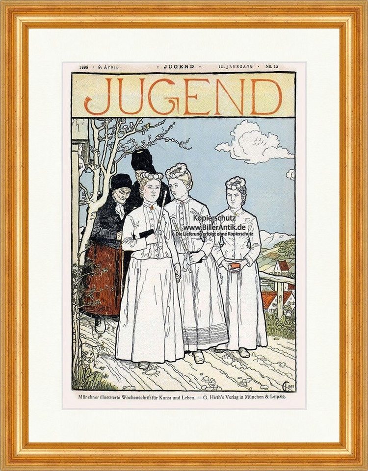 Kunstdruck Titelseite der Nummer 15 von 1898 Julius Carben Tracht Jugend 3118 Ger, (1 St) von OTTO