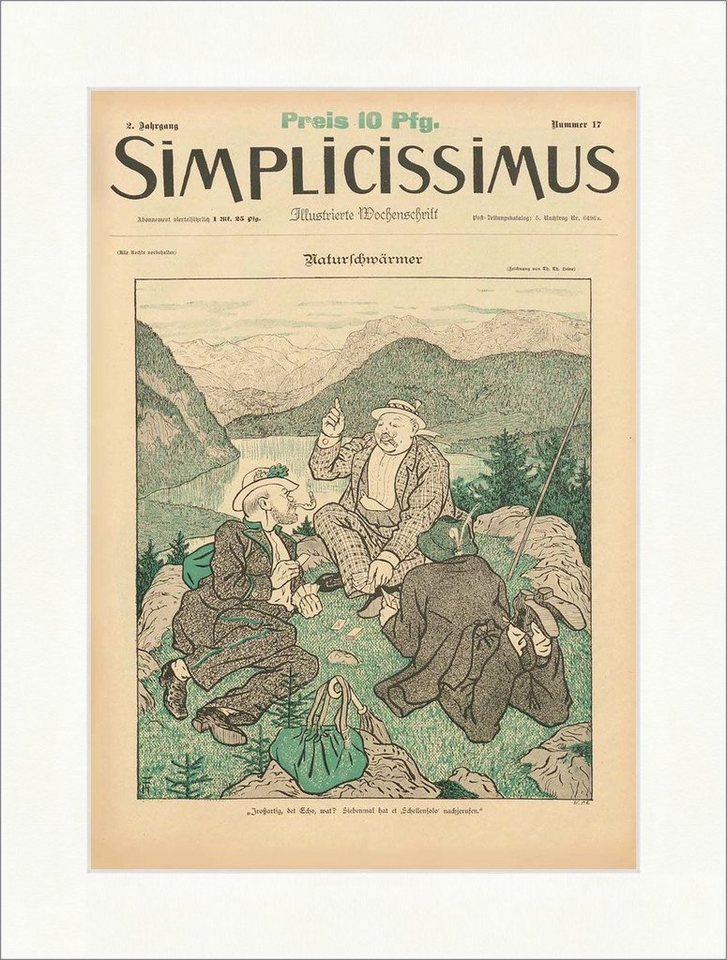 BillerAntik Kunstdruck Titelseite der Nummer 17 von 1897 Thomas T. Heine Natur Simplicissimus, (1 St) von BillerAntik