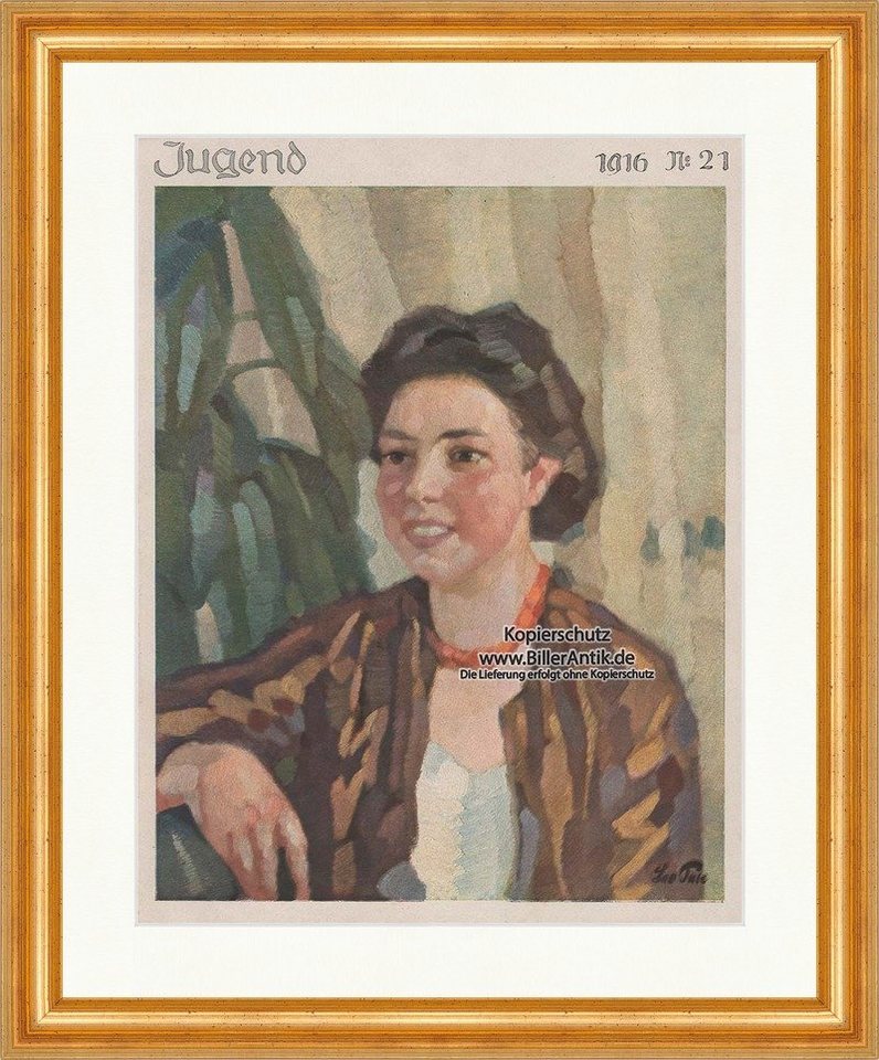 BillerAntik Kunstdruck Titelseite der Nummer 21 von 1916 Leo Putz Portrait Hirth Jugend 1364, (1 St) von BillerAntik