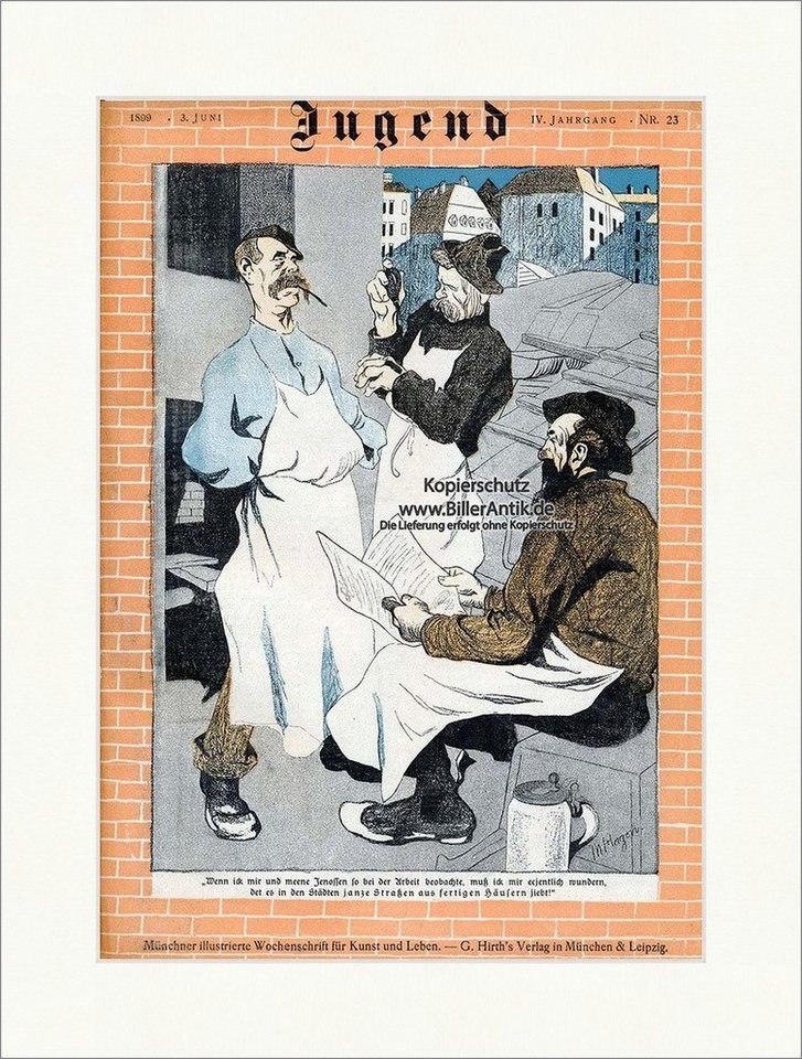 Kunstdruck Titelseite der Nummer 23 von 1899 Max Hagen Schürze Bierkrug Tabak Jug, (1 St) von OTTO