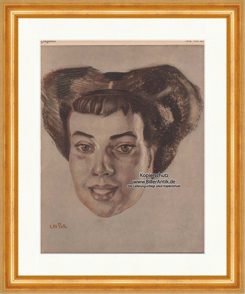 BillerAntik Kunstdruck Titelseite der Nummer 25 von 1912 Jugendstil von Leo Putz Jugend 1218, (1 St) von BillerAntik