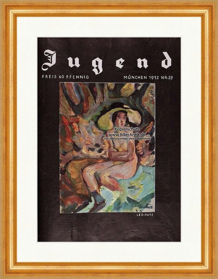 BillerAntik Kunstdruck Titelseite der Nummer 29 von 1932 Leo Putz Frau Jugendstil Jugend 4816, (1 St) von BillerAntik