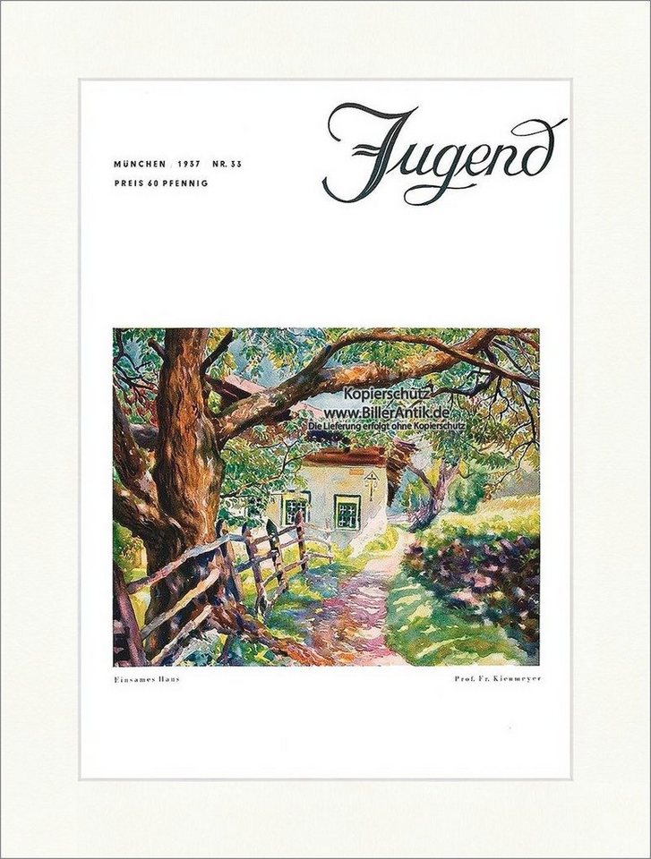 Kunstdruck Titelseite der Nummer 33 von 1937 Franz Kienmayer Haus Baum Zaun Weg J, (1 St) von OTTO
