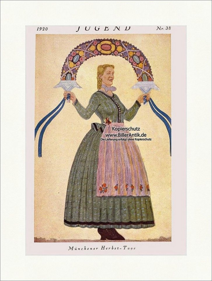 Kunstdruck Titelseite der Nummer 38 von 1920 Ferdinand Spiegel Frau Tracht Jugend, (1 St) von OTTO