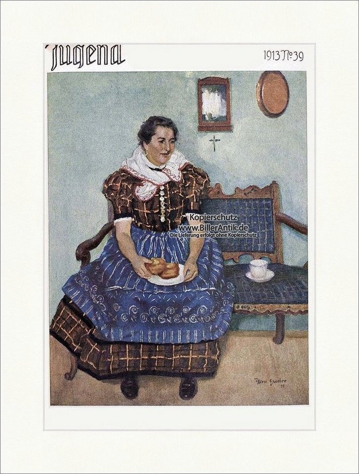 Kunstdruck Titelseite der Nummer 39 von 1913 Hermann Groeber Gröber Bank Jugend 3, (1 St) von OTTO