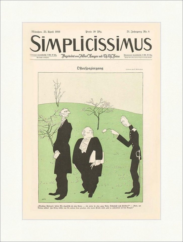 Kunstdruck Titelseite der Nummer 4 von 1916 Olaf Gulbransson Ostern Simplicissimu, (1 St) von OTTO