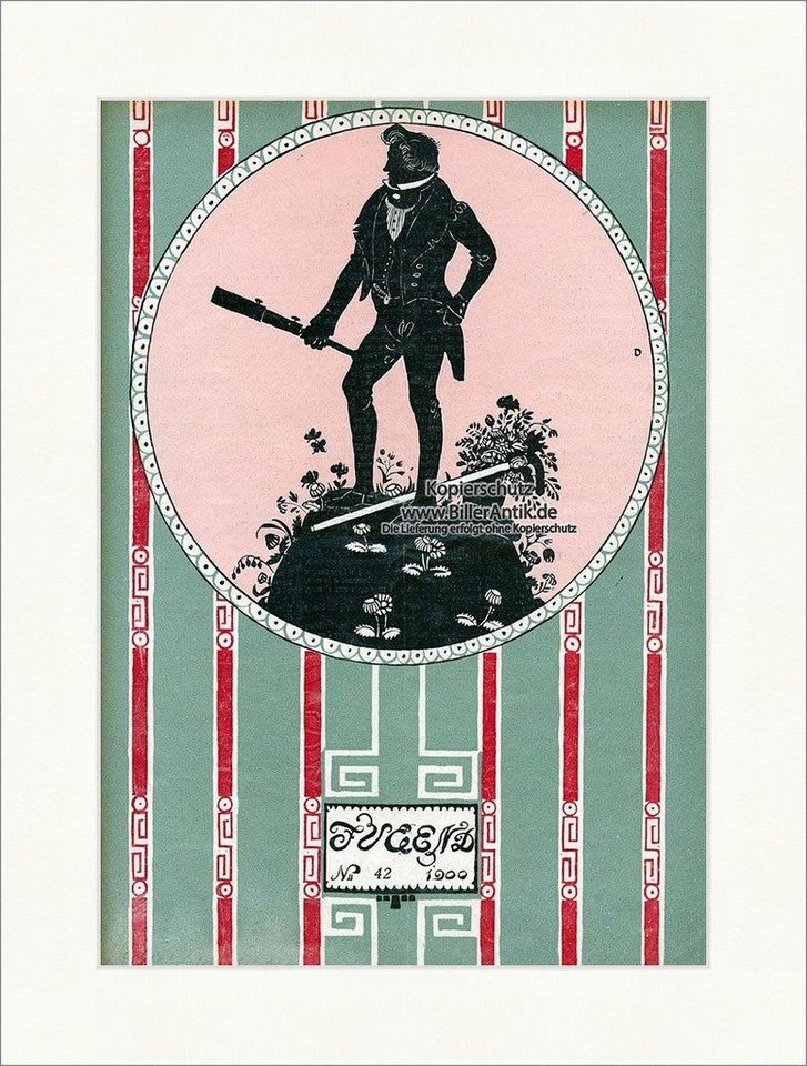 BillerAntik Kunstdruck Titelseite der Nummer 42 von 1900 Julius Diez Fernrohr Blumen Hirth Ju, (1 St) von BillerAntik
