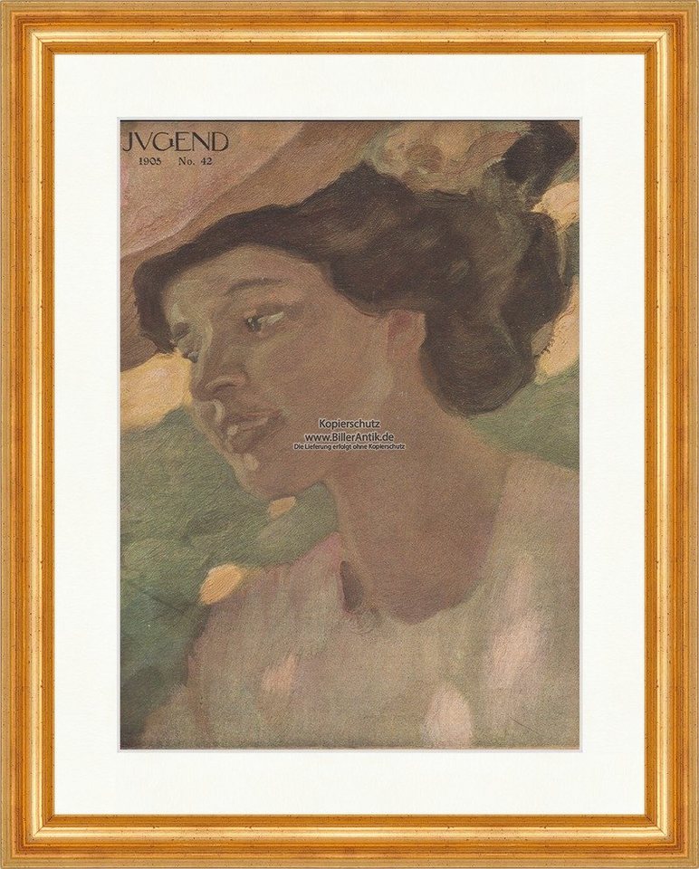 BillerAntik Kunstdruck Titelseite der Nummer 42 von 1905 Jugendstil Leo Putz Frau Jugend 1832, (1 St) von BillerAntik