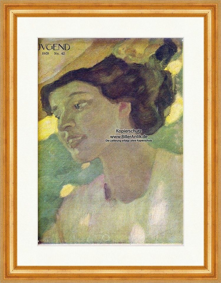 BillerAntik Kunstdruck Titelseite der Nummer 42 von 1905 Leo Putz Frau Portrait Jugend 3509 G, (1 St) von BillerAntik