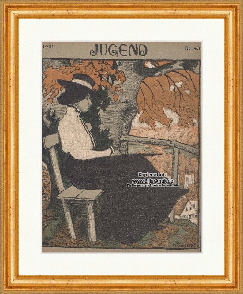 Kunstdruck Titelseite der Nummer 43 von 1901 Walter Georgi Bank Jugend 1667 Gerah, (1 St) von OTTO