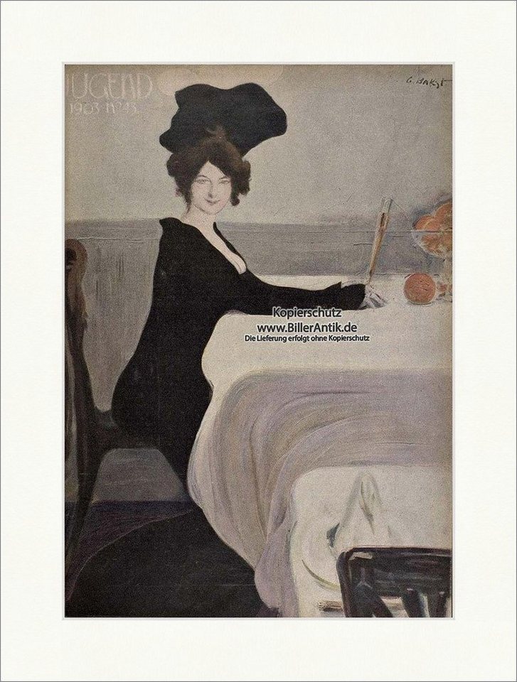 Kunstdruck Titelseite der Nummer 43 von 1903 Leo Bakst Orangen Frau Tisch Hut Jug, (1 St) von OTTO