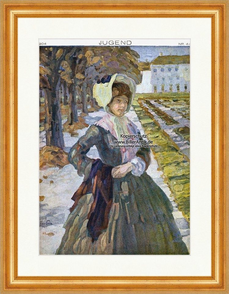 BillerAntik Kunstdruck Titelseite der Nummer 44 von 1904 Leo Putz Frau Park Hirth Jugend 3459, (1 St) von BillerAntik