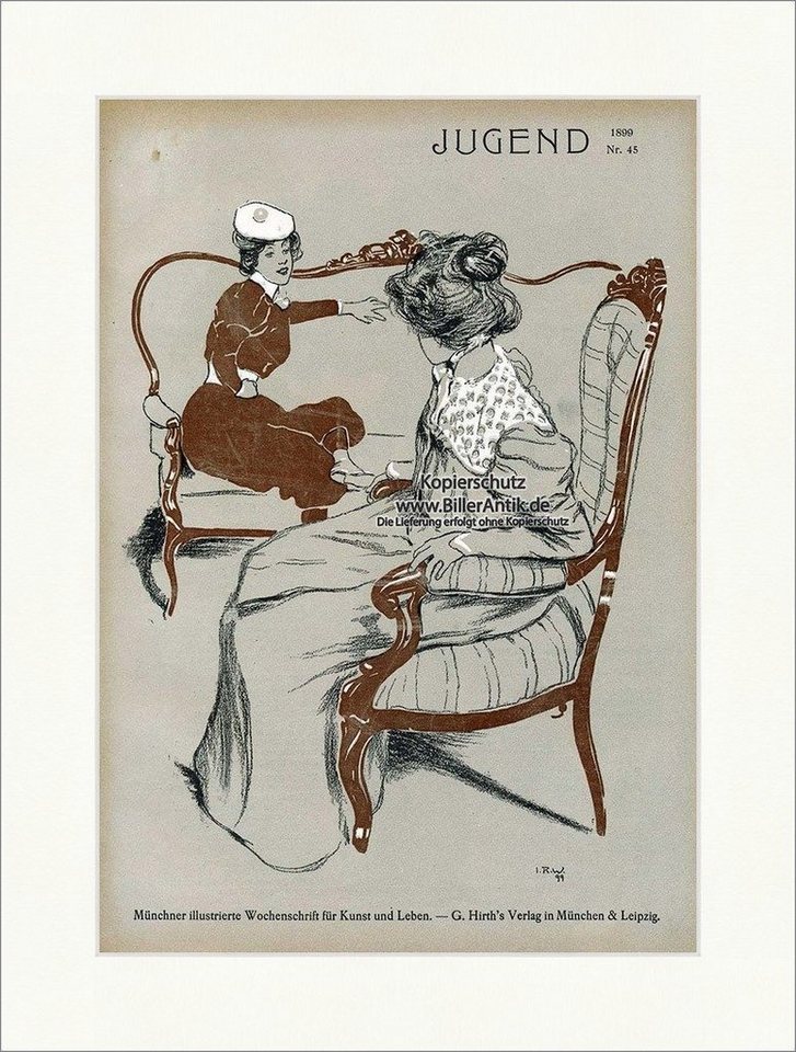 Kunstdruck Titelseite der Nummer 45 von 1899 Josef Rudolf Witzel Sofa Sessel Juge, (1 St) von OTTO