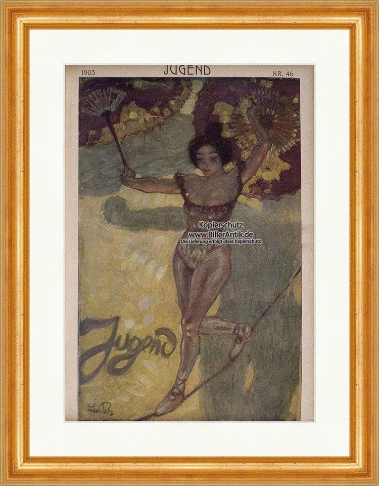 BillerAntik Kunstdruck Titelseite der Nummer 46 von 1903 Leo Putz Zirkus Show Jugend 3409 Ger, (1 St) von BillerAntik