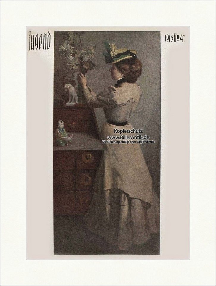 BillerAntik Kunstdruck Titelseite der Nummer 47 von 1913 Leo Putz Georg Hirth Frau Komode Jug, (1 St) von BillerAntik