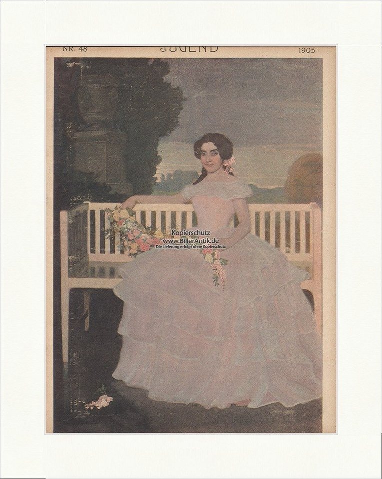 Kunstdruck Titelseite der Nummer 48 von 1905 Adolf Heller Frau Bank Brautkleid Ju, (1 St) von OTTO