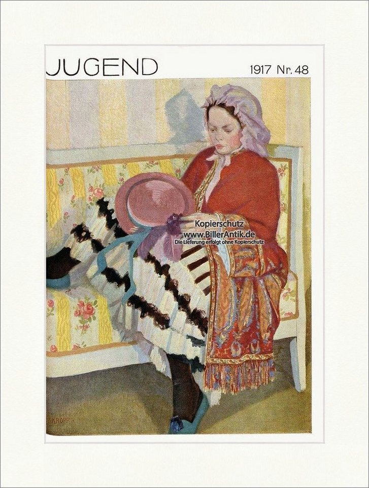 Kunstdruck Titelseite der Nummer 48 von 1917 Ernst Kropp Bank Frau Hut Hirth Juge, (1 St) von OTTO