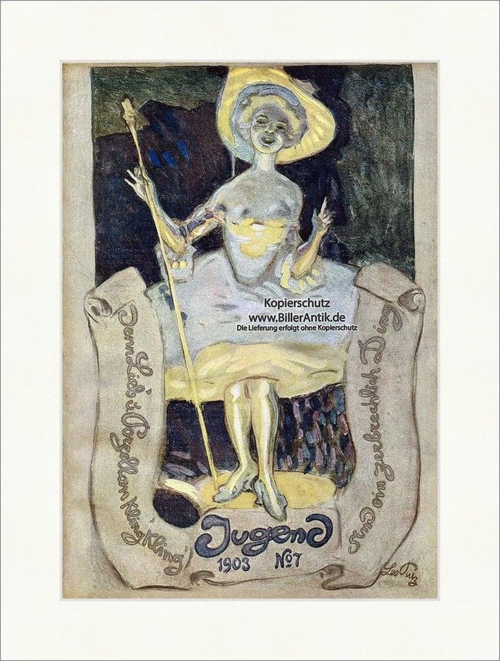 Kunstdruck Titelseite der Nummer 7 von 1903 Leo Putz Frau Pumps Hut Hirth Jugend, (1 St) von OTTO