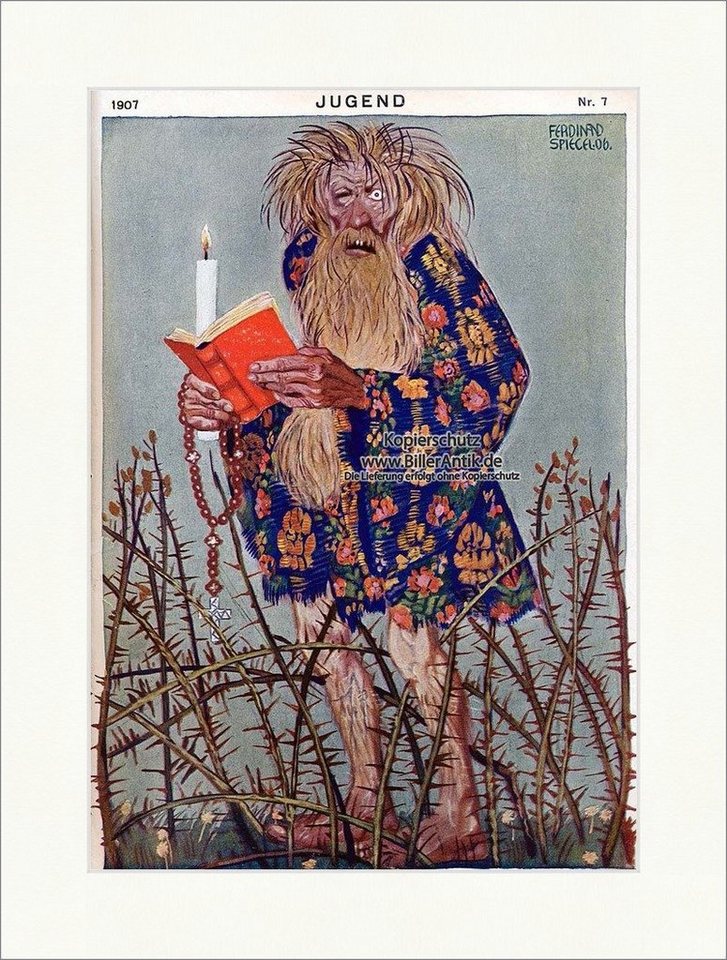 Kunstdruck Titelseite der Nummer 7 von 1907 Ferdinand Spiegel Rosenkranz Bart Jug, (1 St) von OTTO