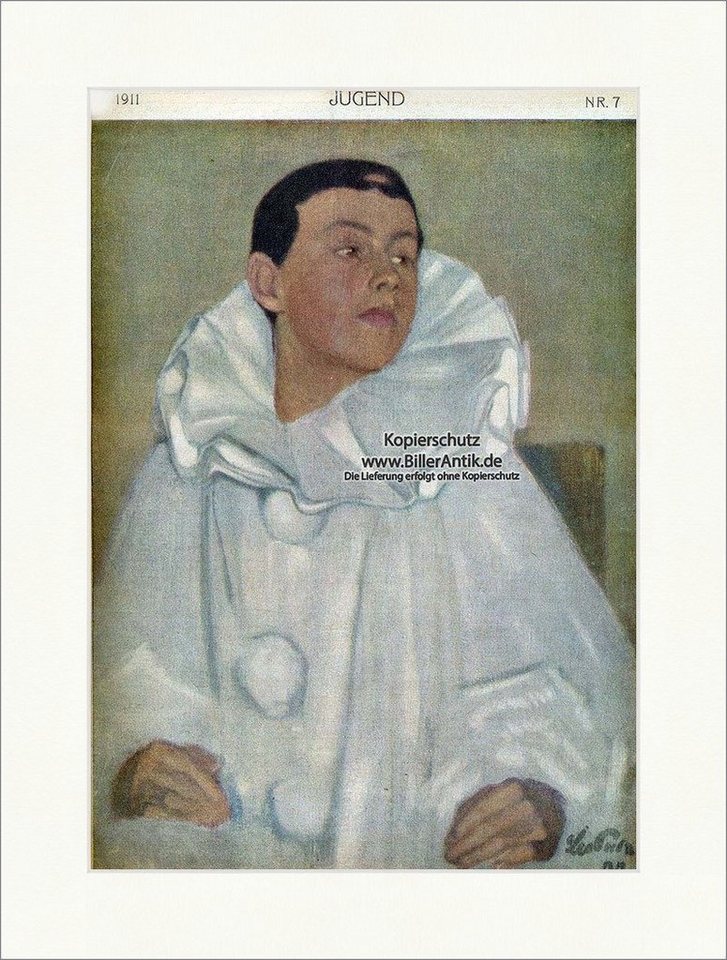 BillerAntik Kunstdruck Titelseite der Nummer 7 von 1911 Leo Putz Junge Mann Portrait Jugend 3, (1 St) von BillerAntik