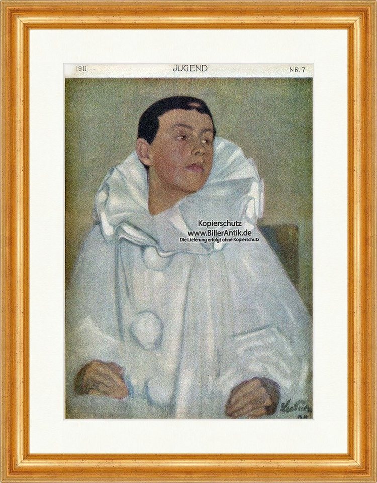 BillerAntik Kunstdruck Titelseite der Nummer 7 von 1911 Leo Putz Junge Portrait Jugend 3786 G, (1 St) von BillerAntik