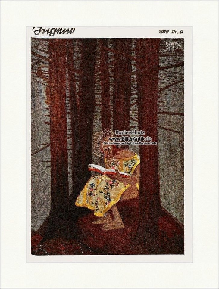 Kunstdruck Titelseite der Nummer 9 von 1919 Ferdinand Spiegel Wald Mann Buch Juge, (1 St) von OTTO