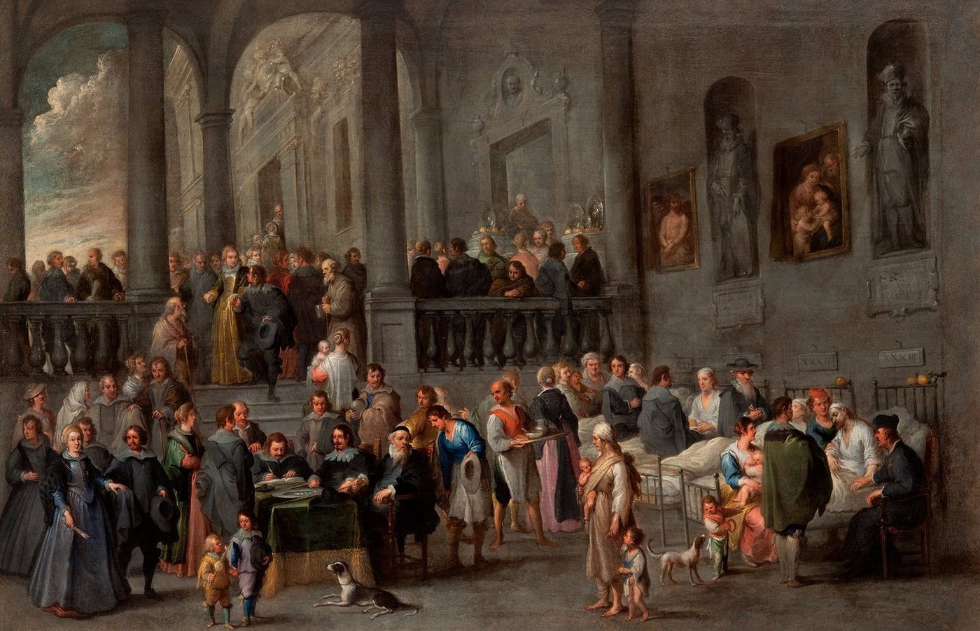Kunstdruck To Visit the Sick Cornelis de Wael Betten Krankheit Familie Ärzte B A3, (1 St) von OTTO