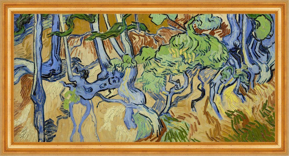 BillerAntik Kunstdruck Tree-roots Vincent van Gogh Wurzeln Bäume Pflanzen Äste Erde B A3 0337, (1 St) von BillerAntik