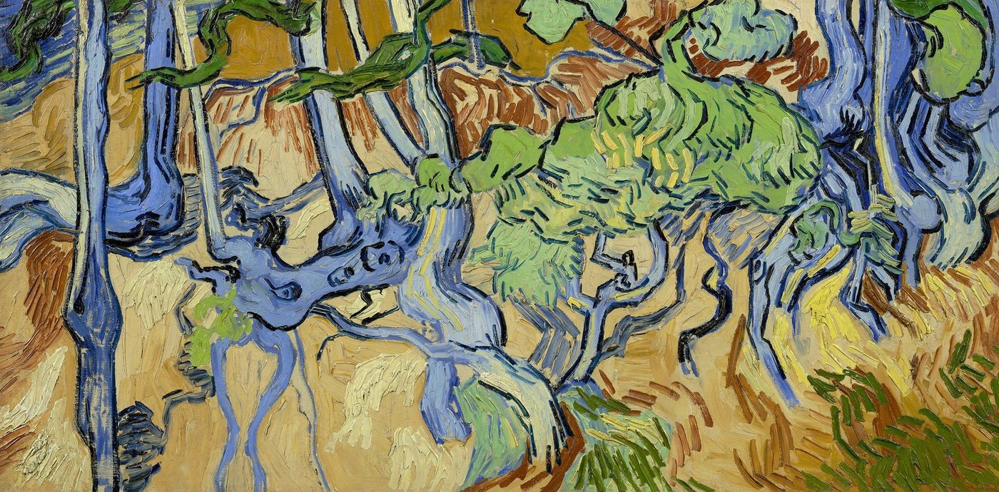 BillerAntik Kunstdruck Tree-roots Vincent van Gogh Wurzeln Bäume Pflanzen Stamm Äste Erde B A, (1 St) von BillerAntik