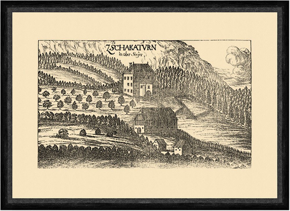 Kunstdruck Tschakaturn bei Neumarkt Zschakaturn Vischer Faksimile Österreich Burg, (1 St) von OTTO
